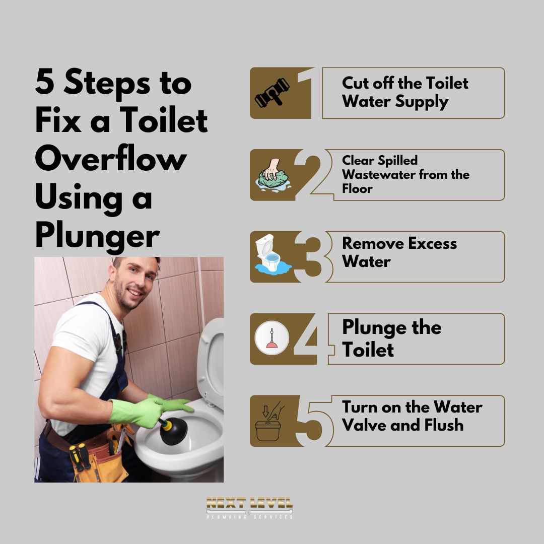 5 Steps to Fix a Toilet Overflow Using a Plunger 